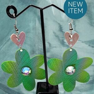 Faux Leather Dangling Earrings